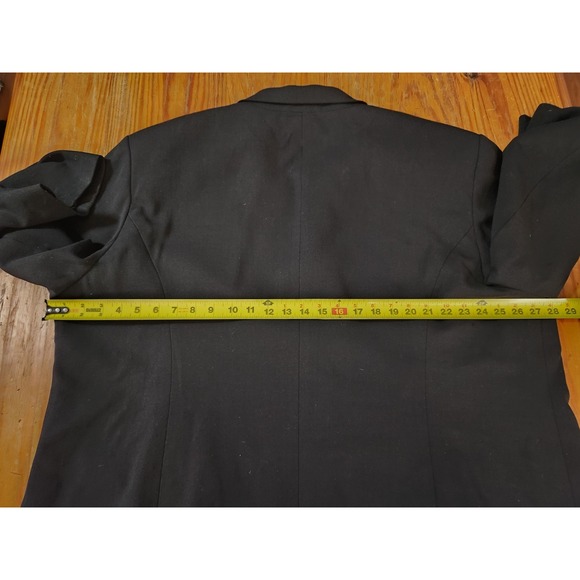 Talbots Woman Black Wool Three Button Single Breasted Blazer Pockets Size 24W - Picture 8 of 12